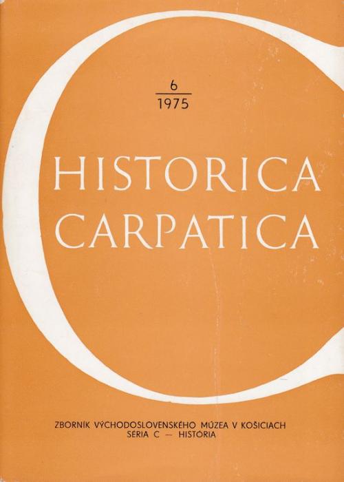 75426 Historica Carpatica 6/1975 - Zborník Východoslovenského múzea v Košiciach séria C - história – Obrázok 1